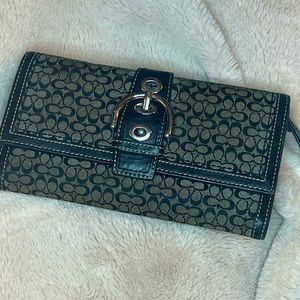 Black Tri Fold Coach Wallet